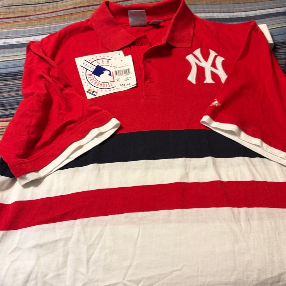 New York Yankees Majestic Red Polo Shirt XL
